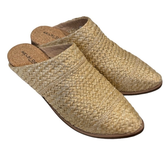 New! Kelsi Dagger Brooklyn Sail Raffia Mule In Beige - Picture 3 of 7